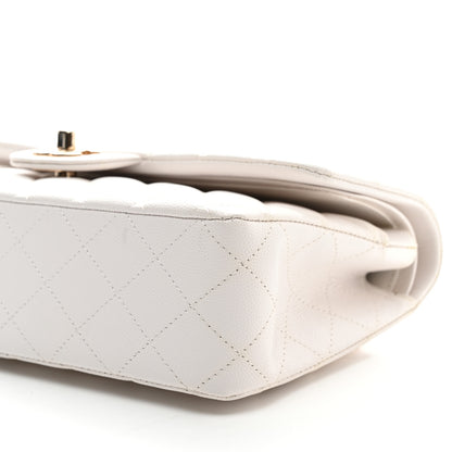 Chanel Caviar Quilted Medium Double Flap White 10 of 10