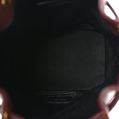 Saint Laurent Lambskin Carre Quilted Cassandre Small Bucket Bag Hot Wine 5 of 13