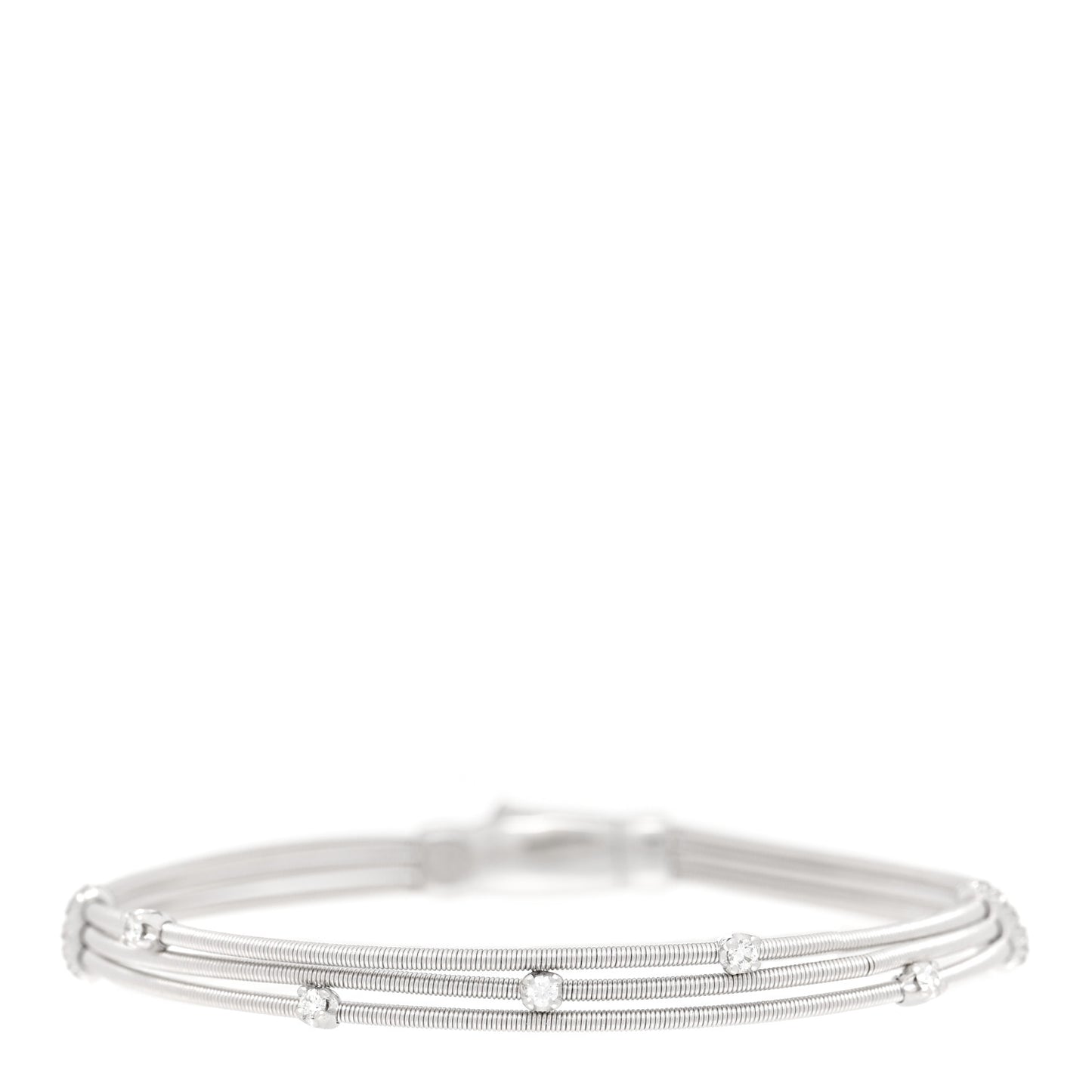 18K White Gold Diamond Goa Three Strand Bracelet