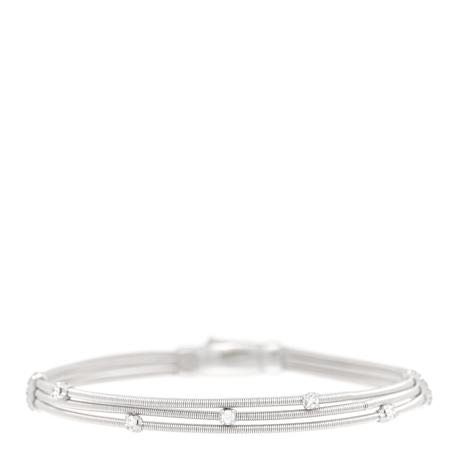 Marco Bicego 18K White Gold Diamond Goa Three Strand Bracelet 1 of 5