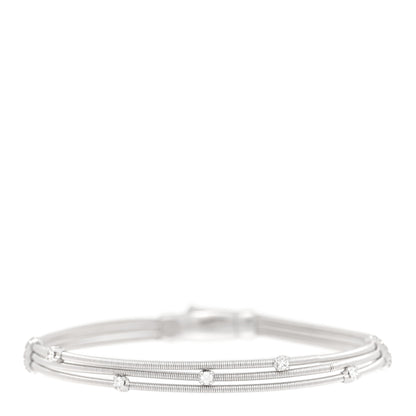 Marco Bicego 18K White Gold Diamond Goa Three Strand Bracelet 1 of 5