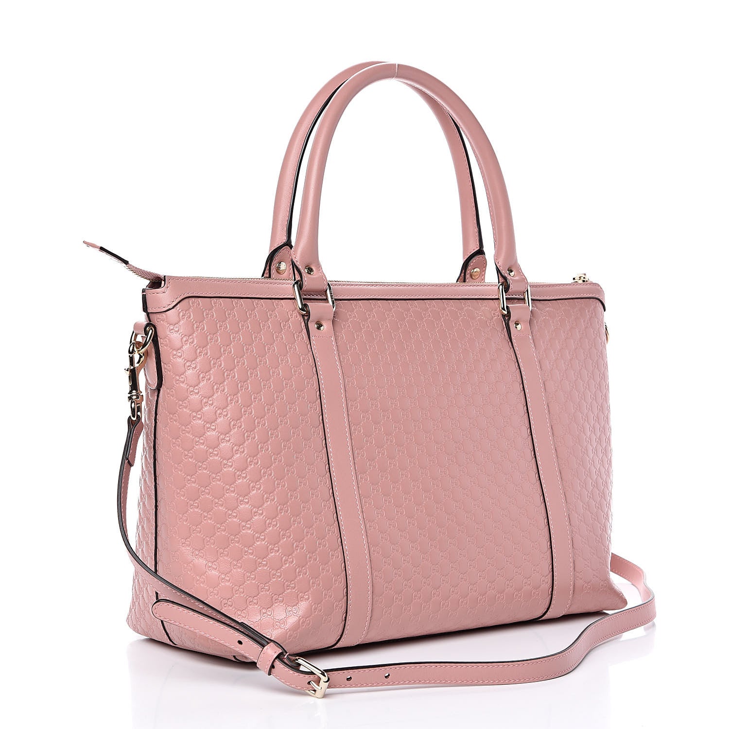 Gucci Soft Microguccissima Medium Zippered Satchel Soft Pink 3 of 13