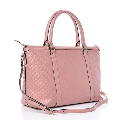 Gucci Soft Microguccissima Medium Zippered Satchel Soft Pink 3 of 13
