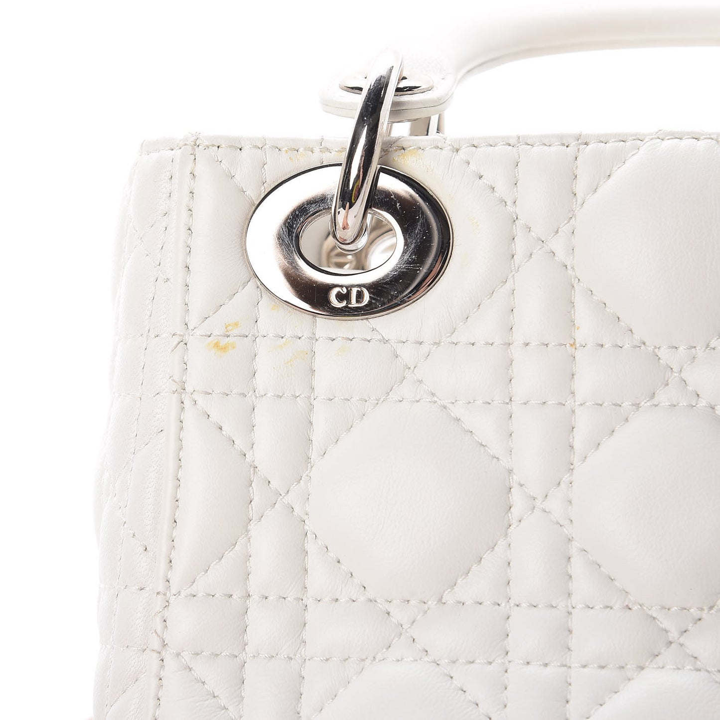 Lambskin Cannage Mini Lady Dior White