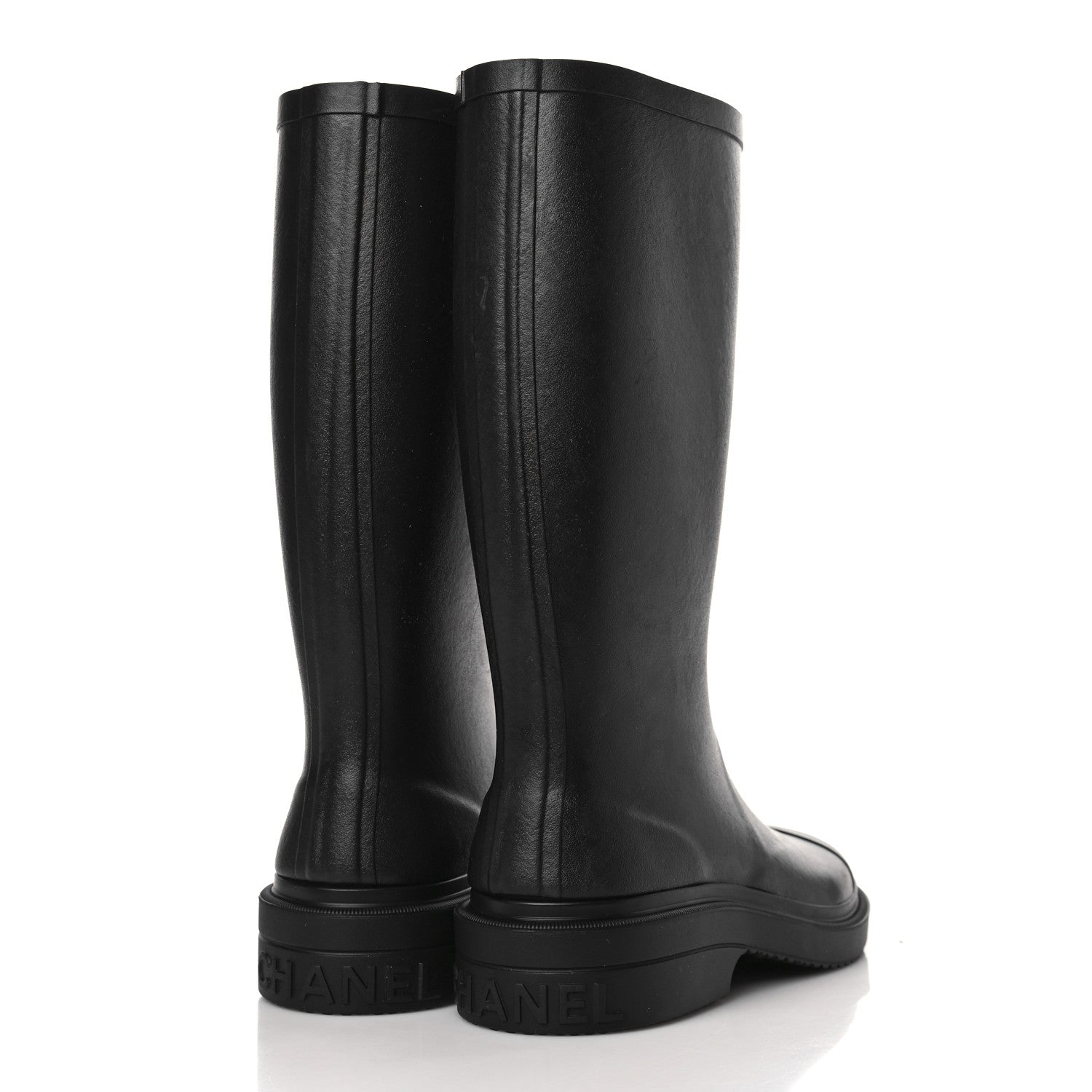 Chanel Caoutchouk CC High Boots 37 Black 4 of 8
