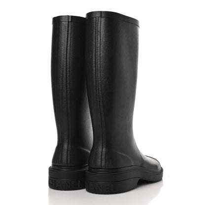 Chanel Caoutchouk CC High Boots 37 Black 4 of 8