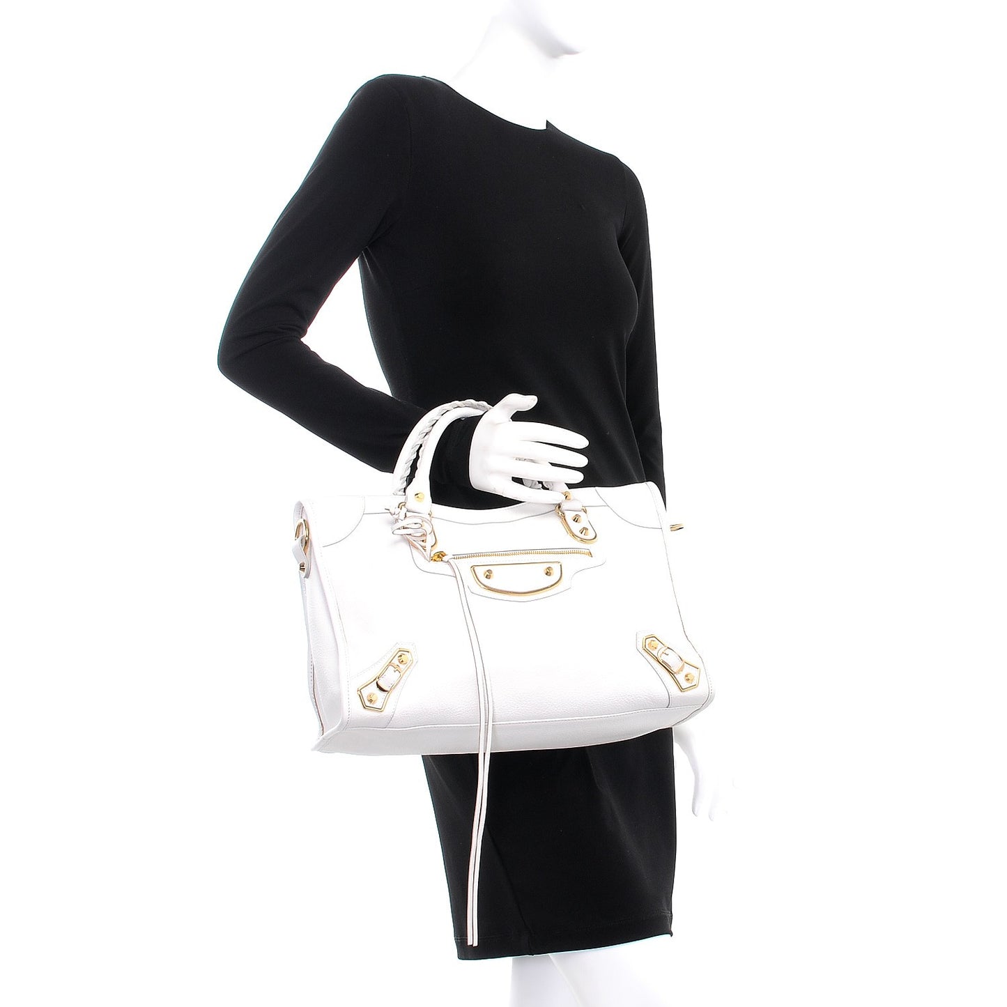 Chevre Gold Metallic Edge Hardware City White