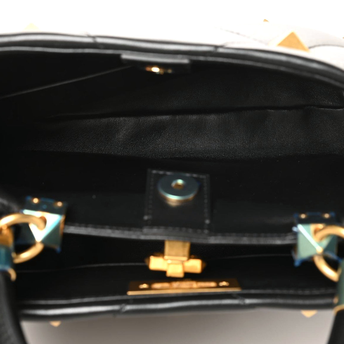 Valentino Garavani Nappa Roman Stud The Handle Bag Black 4 of 8
