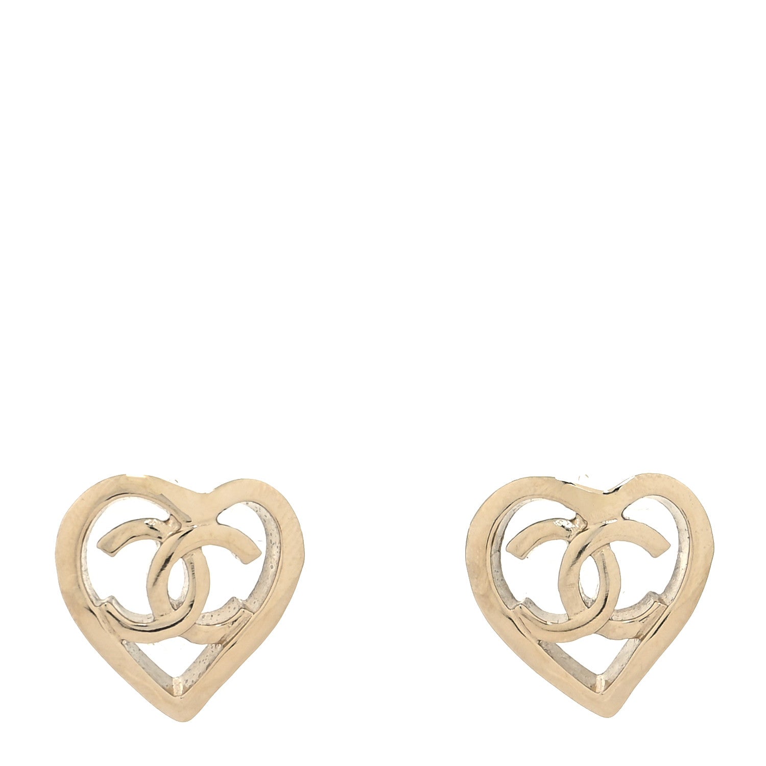 Chanel Metal CC Heart Coco In Love Earrings Gold 1 of 4