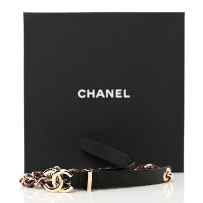 Chanel Calfskin Tweed CC Chain Belt 75 30 Black Pink 5 of 9