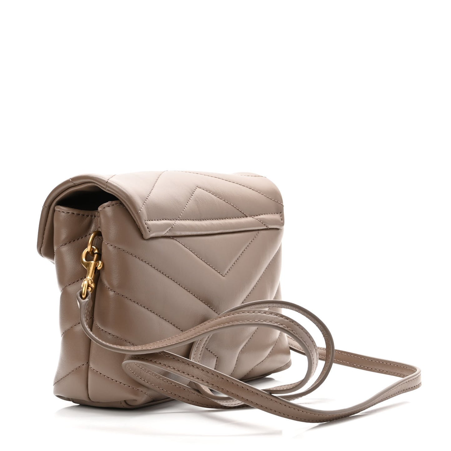 Calfskin Y Quilted Monogram Toy Loulou Crossbody Bag Taupe