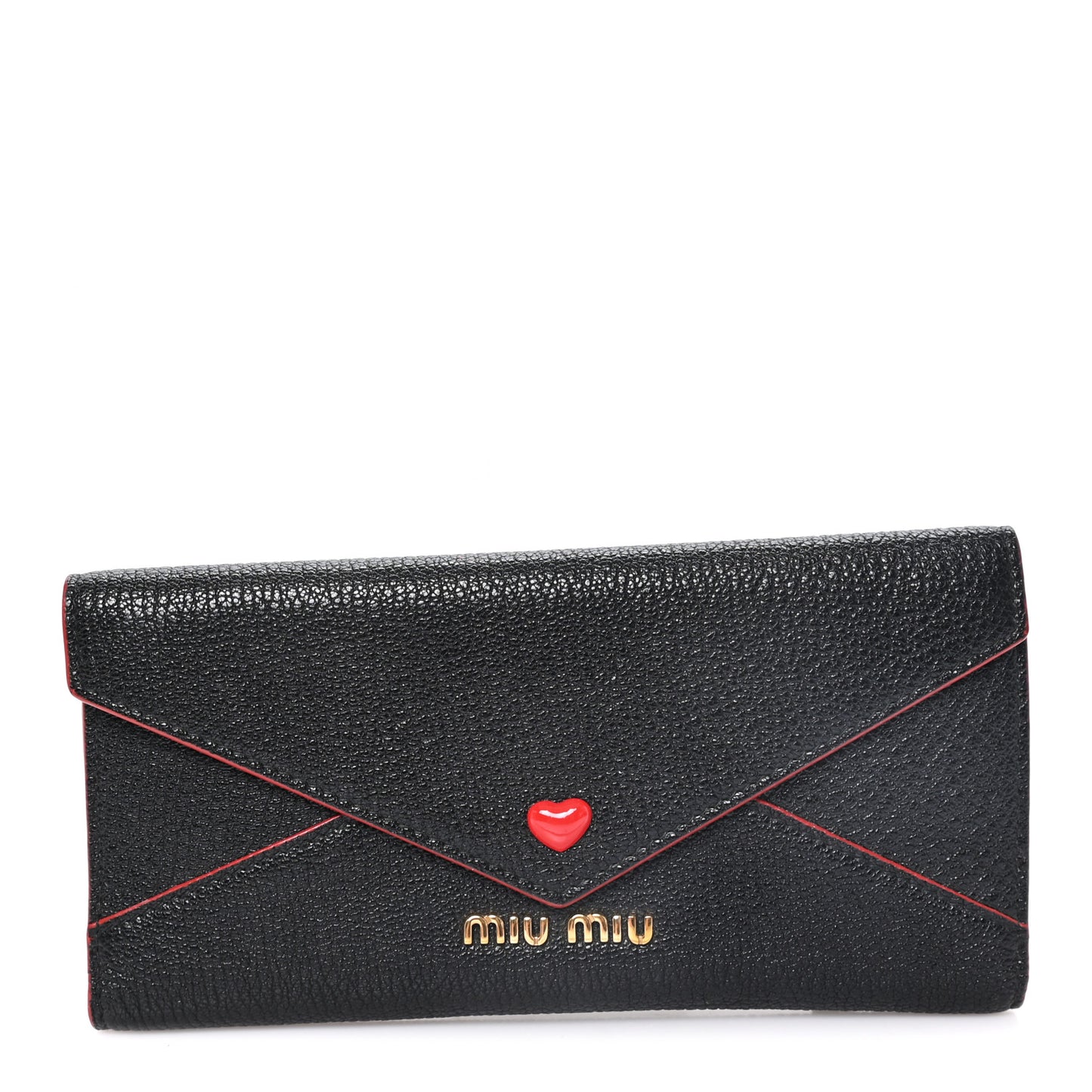 Goatskin Madras Love Envelope Wallet Black