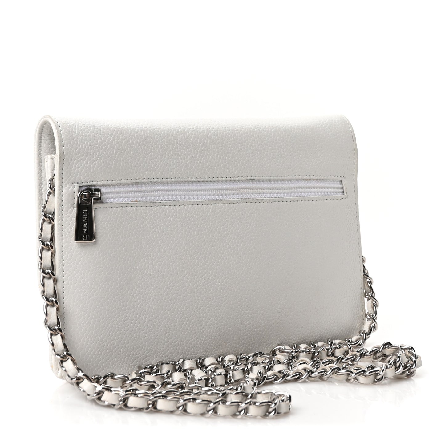 Caviar Timeless CC Wallet on Chain WOC White