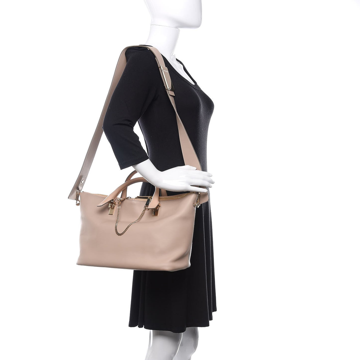 Smooth Calfskin Medium Baylee Tote Cashmere Grey Rope Beige