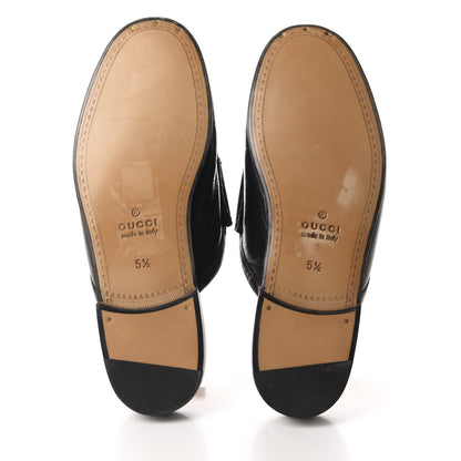 Gucci Goatskin Mens Horsebit Slippers 5.5 Black 6 of 10