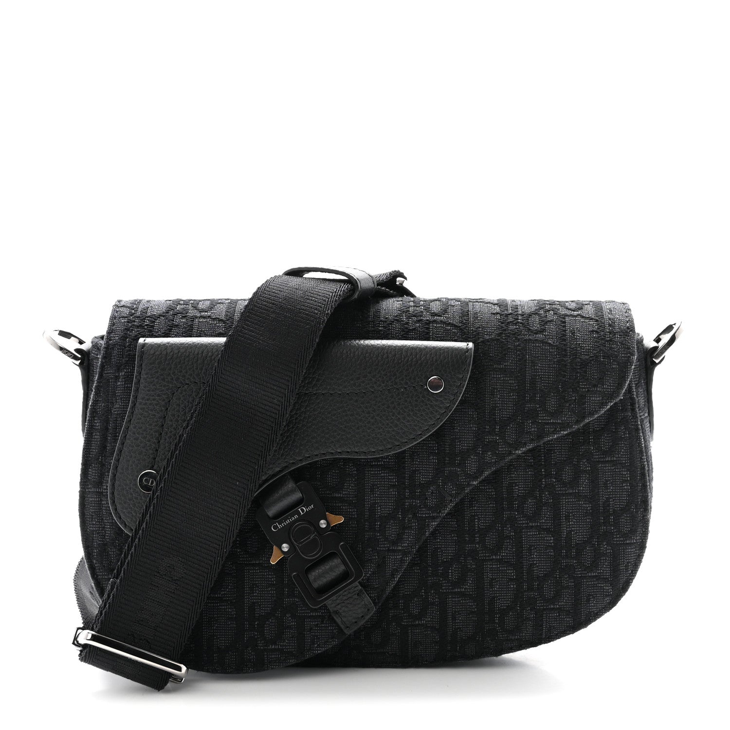Christian Dior Oblique Saddle Messenger Pouch Blue Black 1 of 10