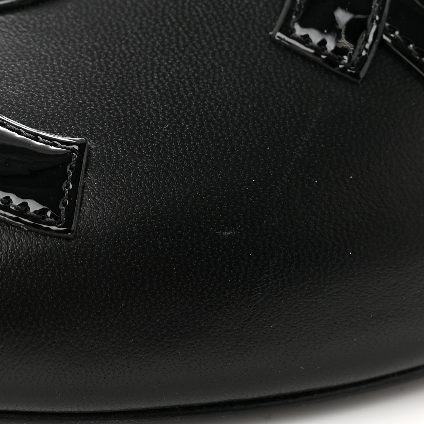 Lambskin Patent Calfskin CC Cutout Mules 40.5 Black