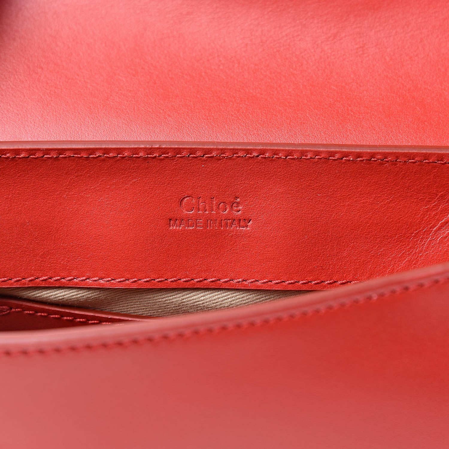 Chloe Calfskin Suede C Belt Bag Plaid Red 6 of 12