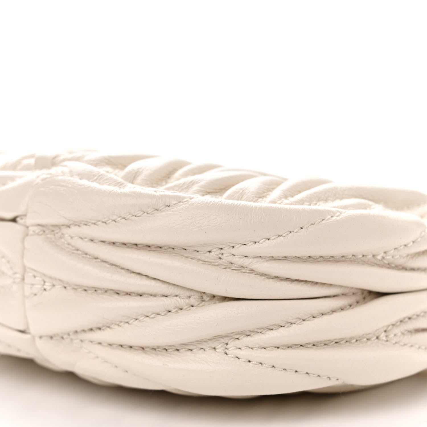 Miu Miu Nappa Matelasse Micro Wander Hobo White 9 of 10