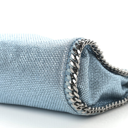 Stella McCartney Metallic Woven Boucle Fold Over Falabella Tote Light Blue 10 of 11