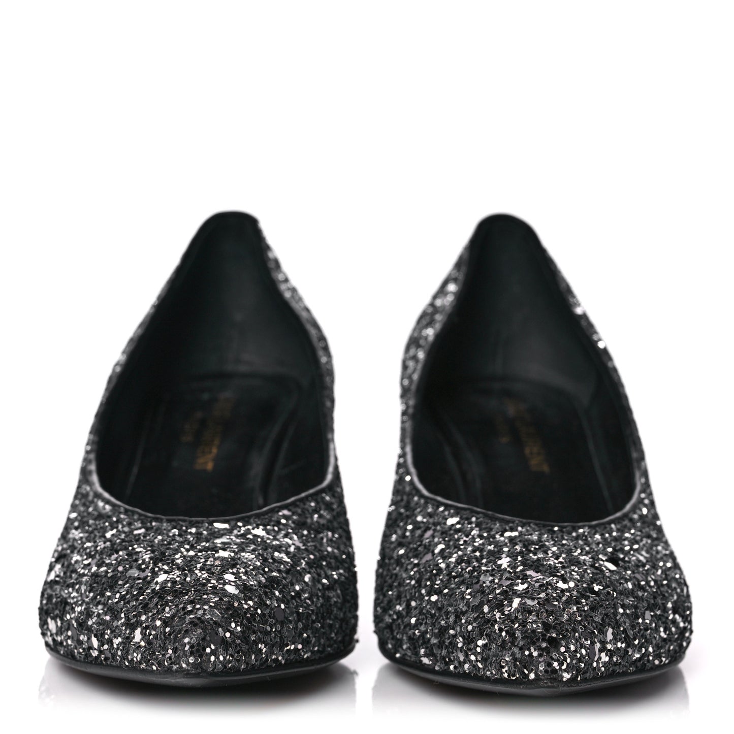 Charlotte Glitter Point-toe Kitten-Heel Pumps 36 Black