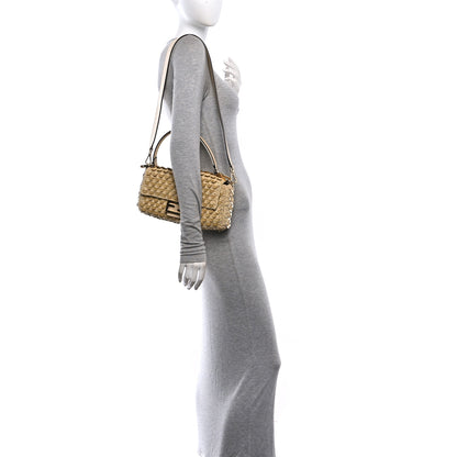 Fendi Sequin Macrame Baguette Beige Gold 2 of 11