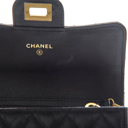 Chanel Aged Calfskin Quilted 2.55 Reissue Clutch With Chain Black 12 of 14