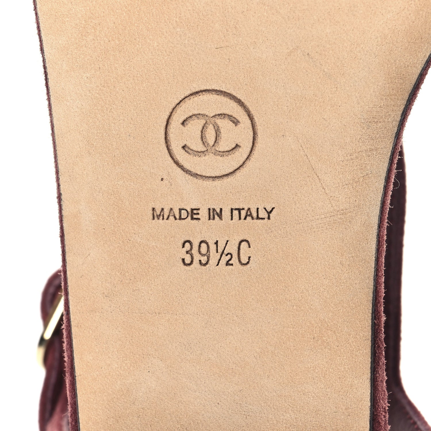 Chanel Suede Calfskin Camellia Thong Sandals 39.5 Burgundy 7 of 8