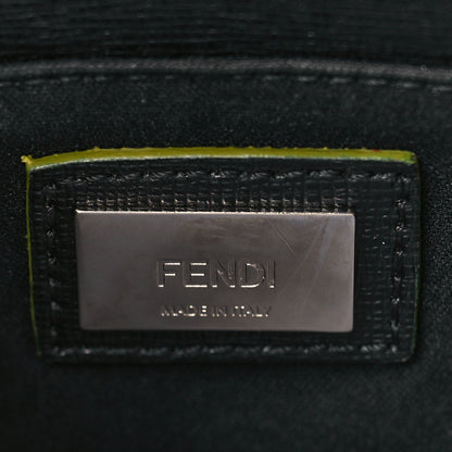 Fendi Vitello Elite Shearling Block Letter Petite 2Jours Tote Black 6 of 8