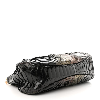 Chanel Metallic Snakeskin Clutch Black Multicolor 4 of 10
