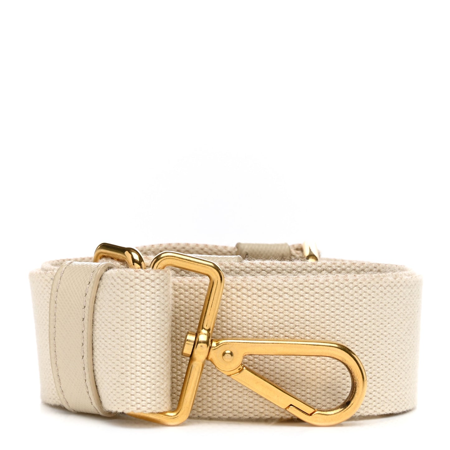 Canvas Saffiano Shoulder Strap Off White