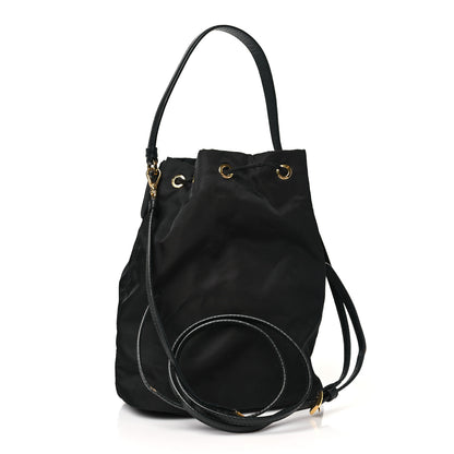 Prada Re-Nylon Saffiano Duet Bucket Crossbody Bag Black 3 of 10