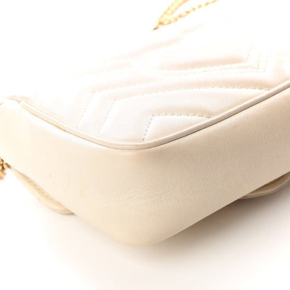 Gucci Calfskin Matelasse Super Mini GG Marmont Shoulder Bag White 7 of 14