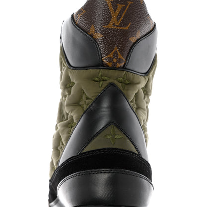 Louis Vuitton Nylon Embroidered Monogram Suede Laureate Platform Desert Boots 40 Kaki 11 of 12