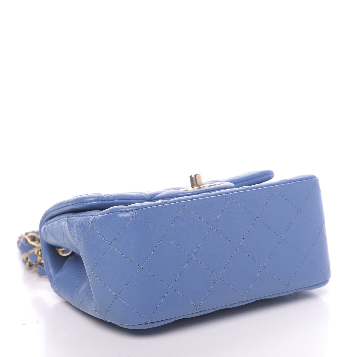 Lambskin Quilted Mini Square Flap Blue
