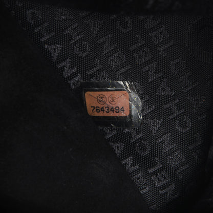 Chanel Suede Accordion Flap Black 7 of 8