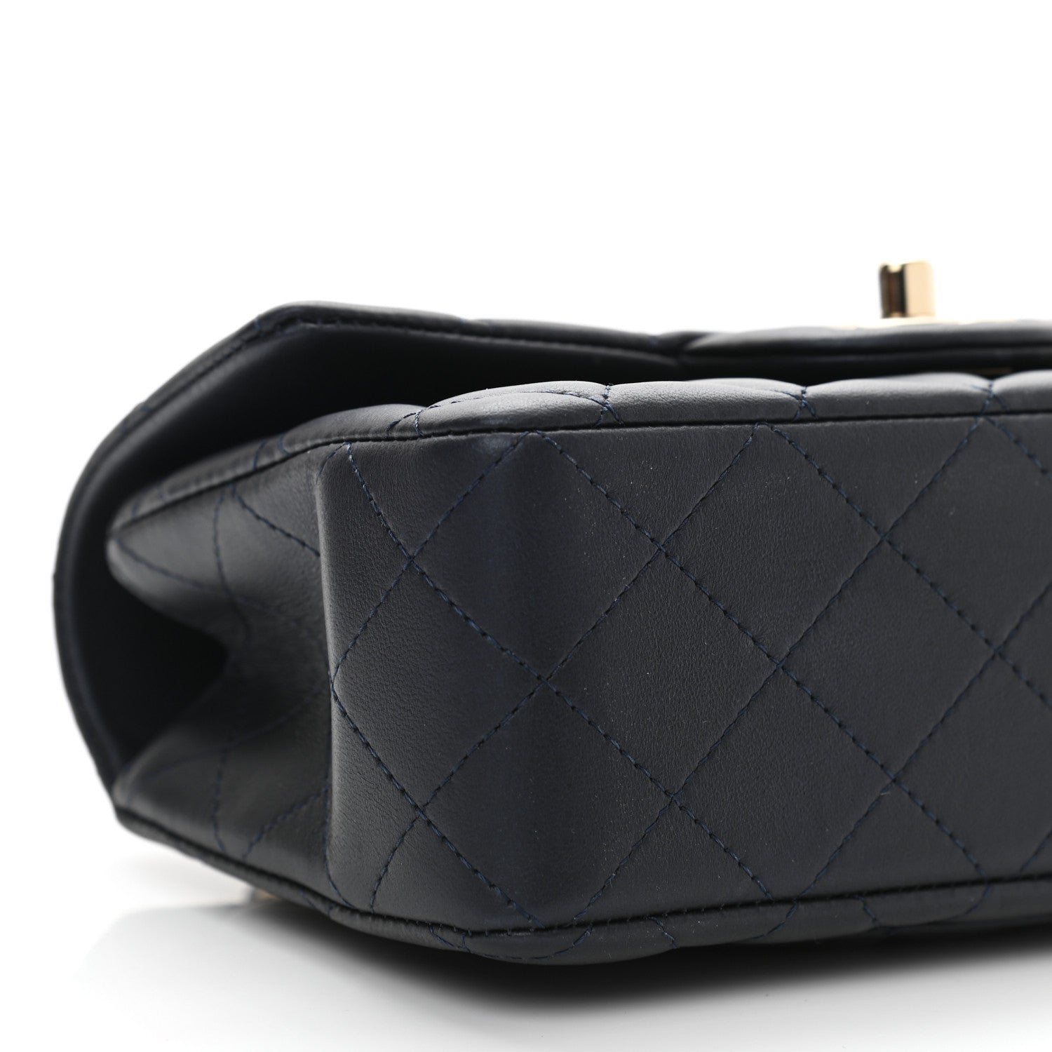 Chanel Lambskin Quilted Mini Top Handle Rectangular Flap Navy Blue 9 of 11
