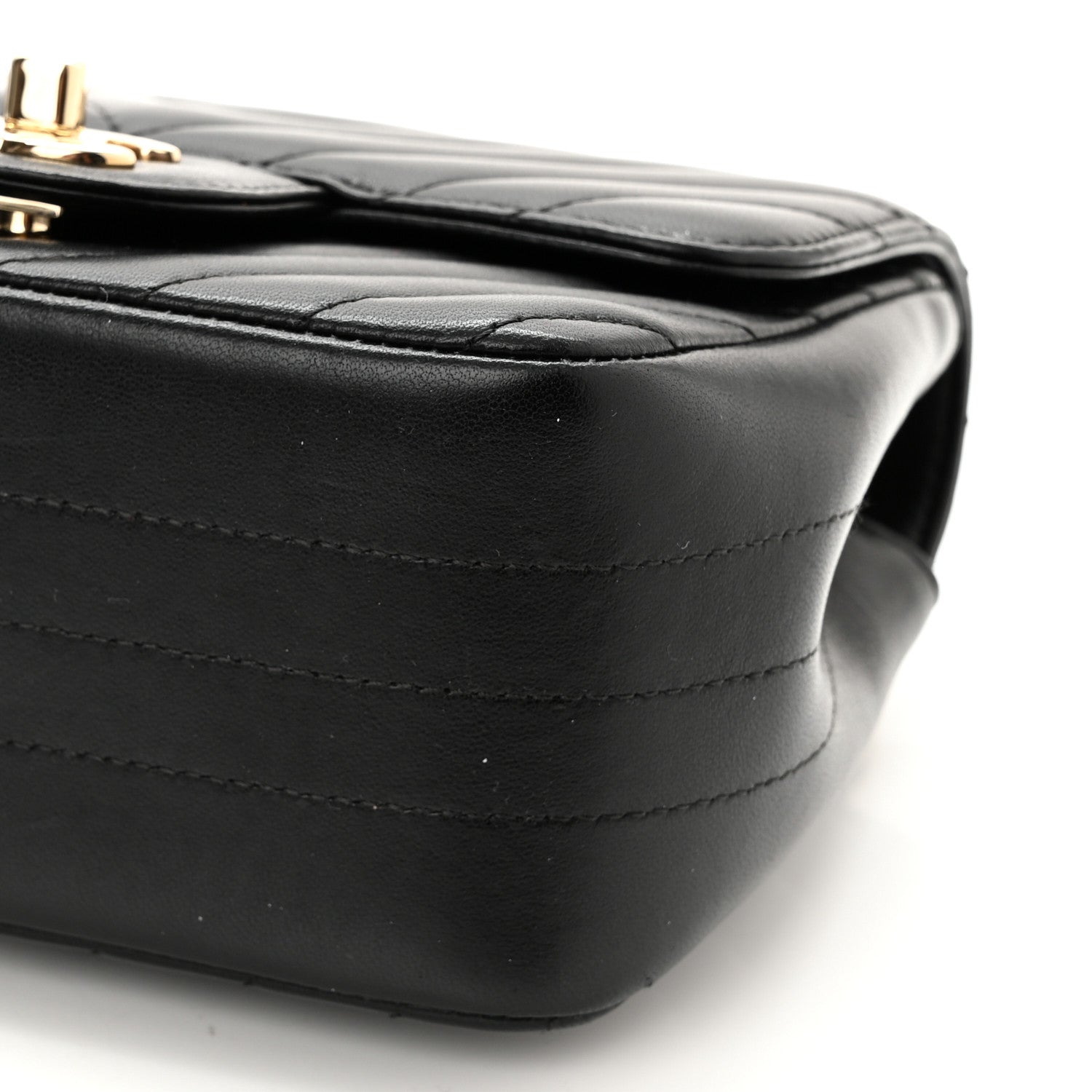 Chanel Lambskin Chevron Quilted Mini Square Flap Black 10 of 10