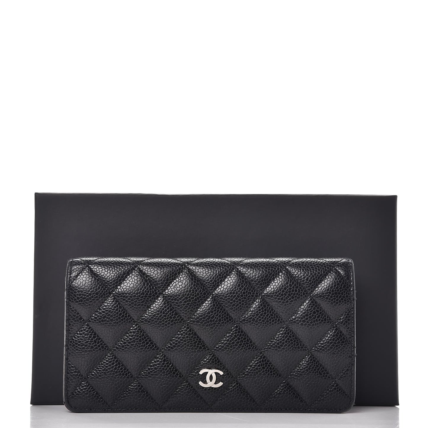 Caviar Quilted Yen Wallet Black