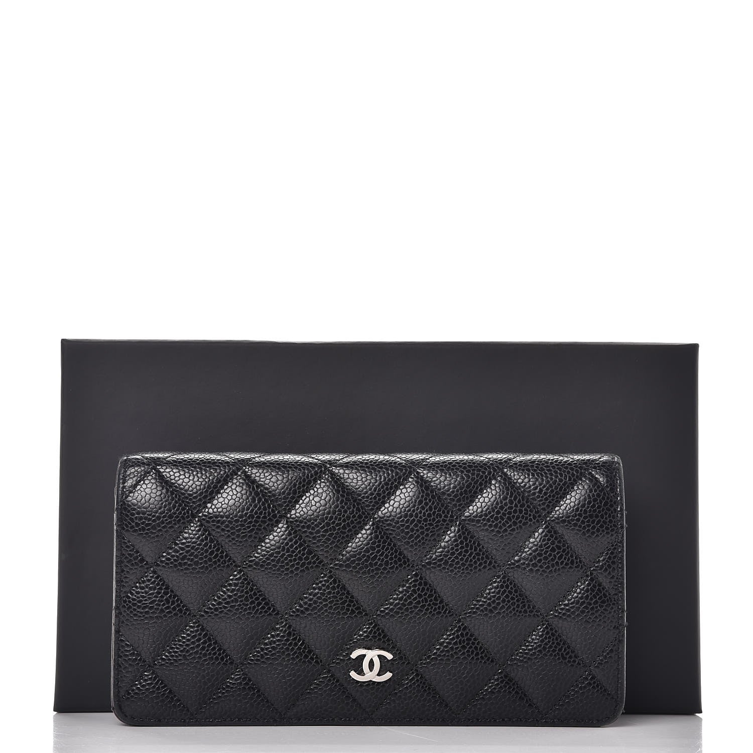Chanel Caviar Quilted Yen Wallet Black 9 of 9