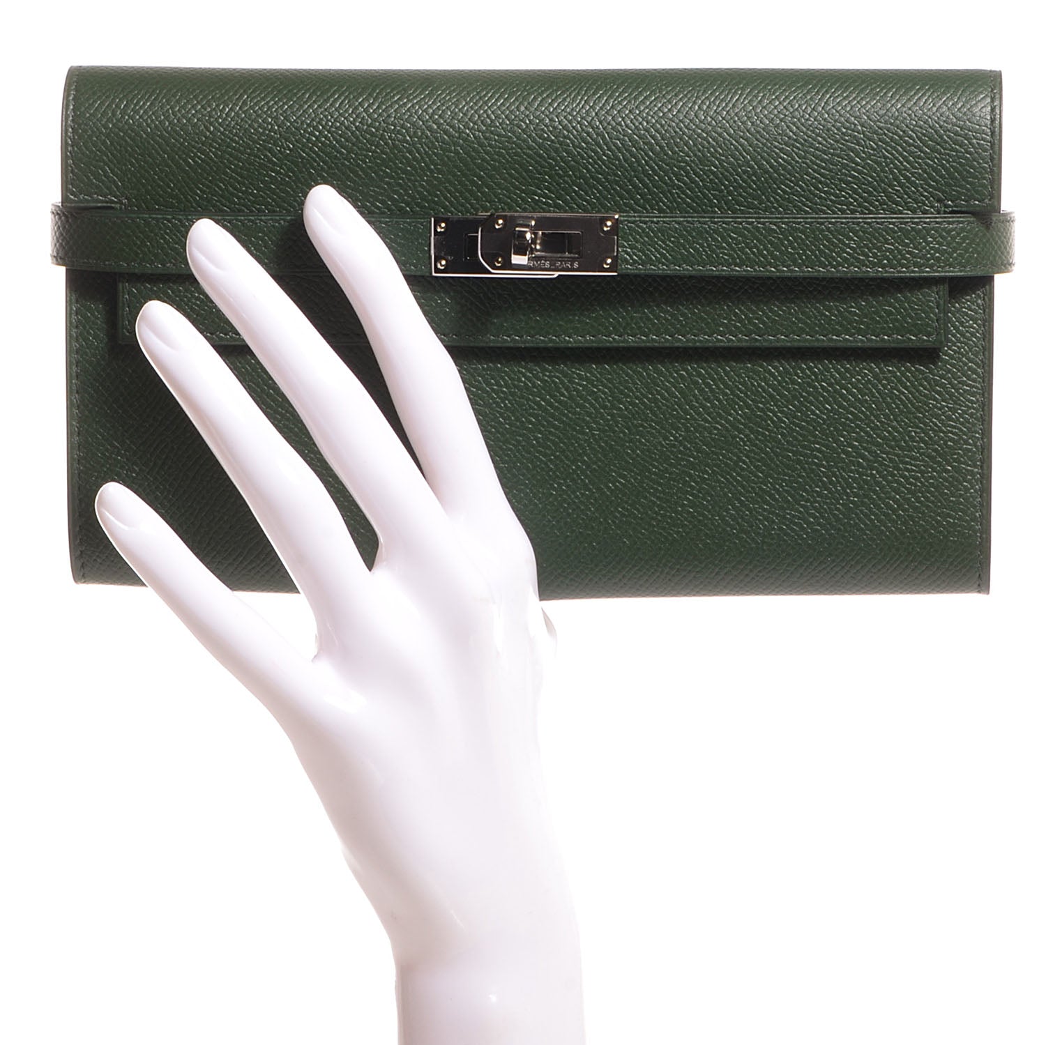Hermes Epsom Kelly Longue Wallet Vert Anglais 2 of 12