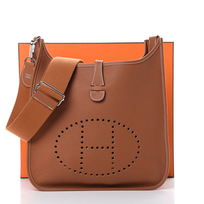 Hermes Taurillon Clemence Evelyne III PM Gold 10 of 10