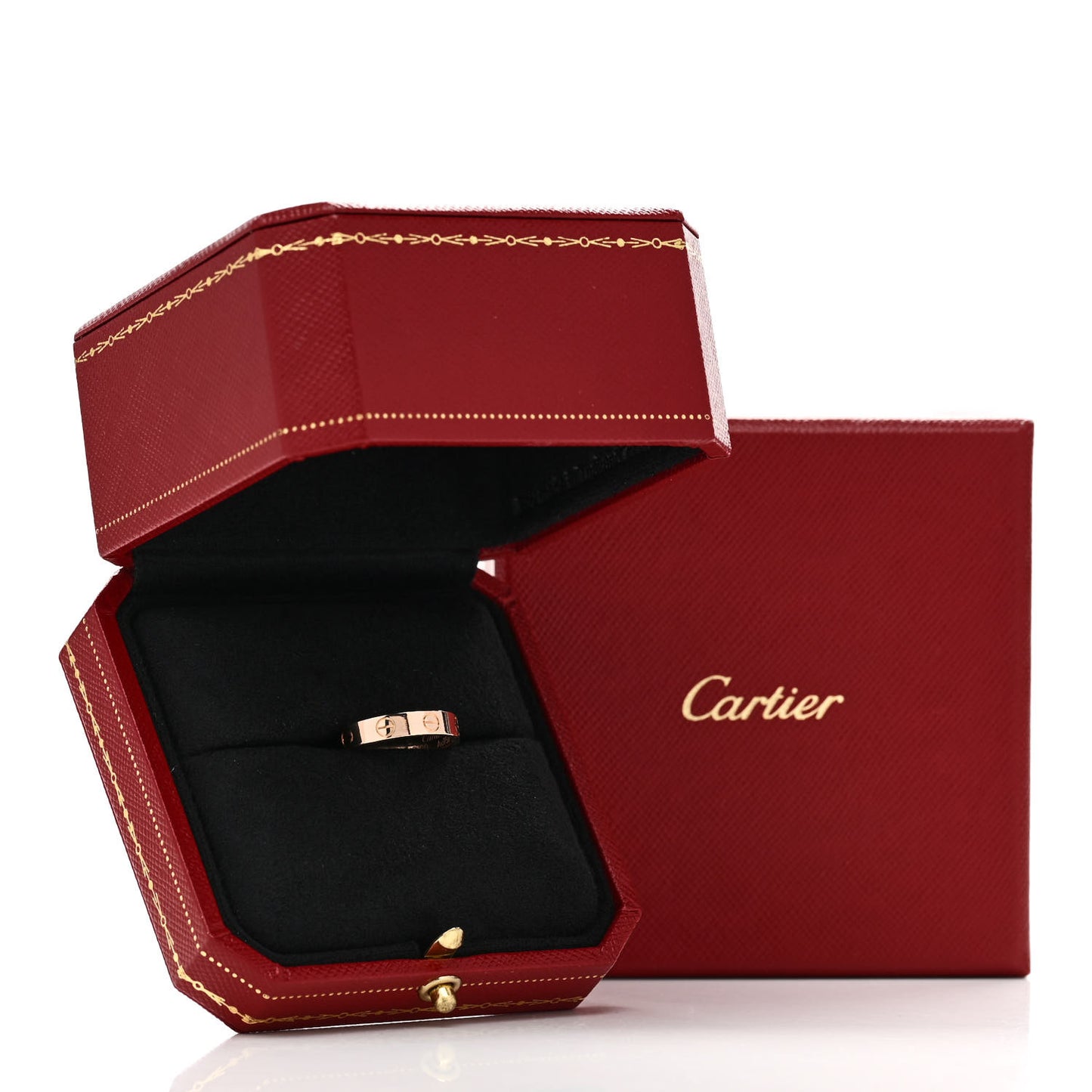 18K Pink Gold 3.5mm LOVE Wedding Band Ring 50 5.25
