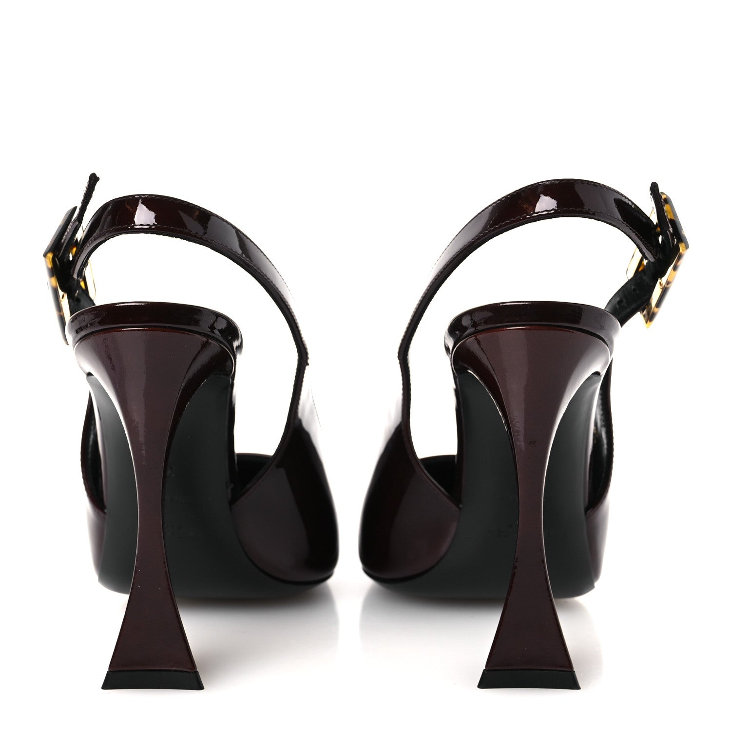 Saint Laurent Vernice Gloss Dune 110 Slingback Pumps 38 38 Marron Glace 6 of 11