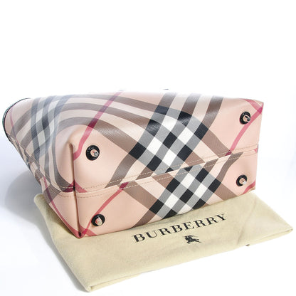 Burberry Patent Nova Check Medium Tote Black 4 of 8