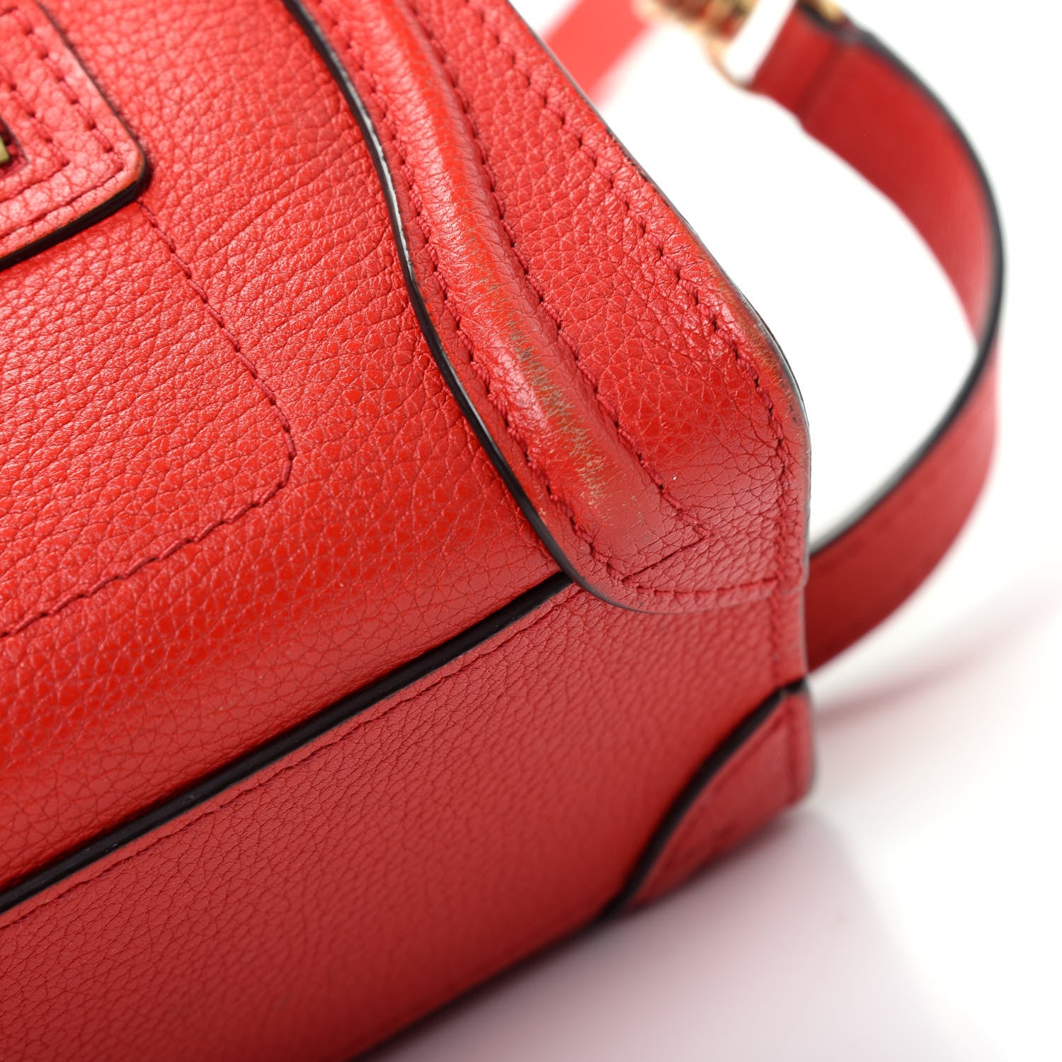 Celine Drummed Calfskin Nano Luggage Coquelicot 13 of 16