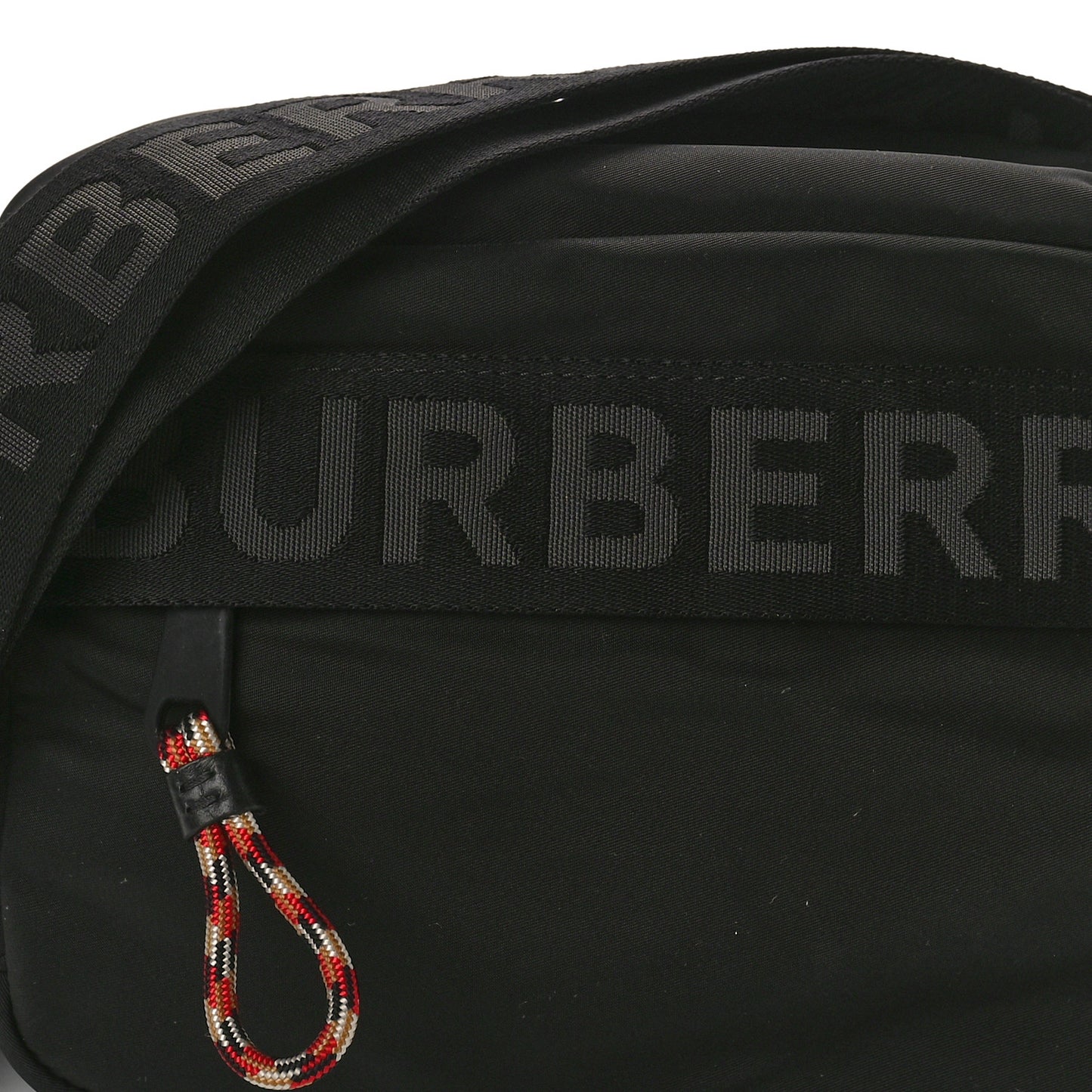 Nylon Logo Detail Crossbody Bag Black