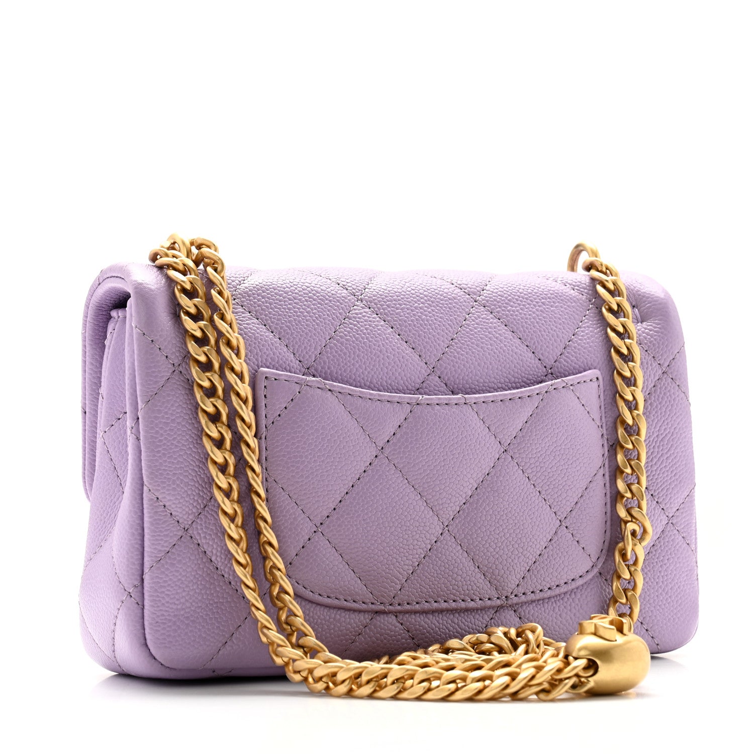 Chanel Caviar Quilted Mini Rectangular Sweetheart Flap Lilac 3 of 11