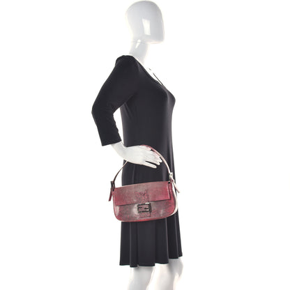 Fendi Lizard Baguette Red 3 of 14