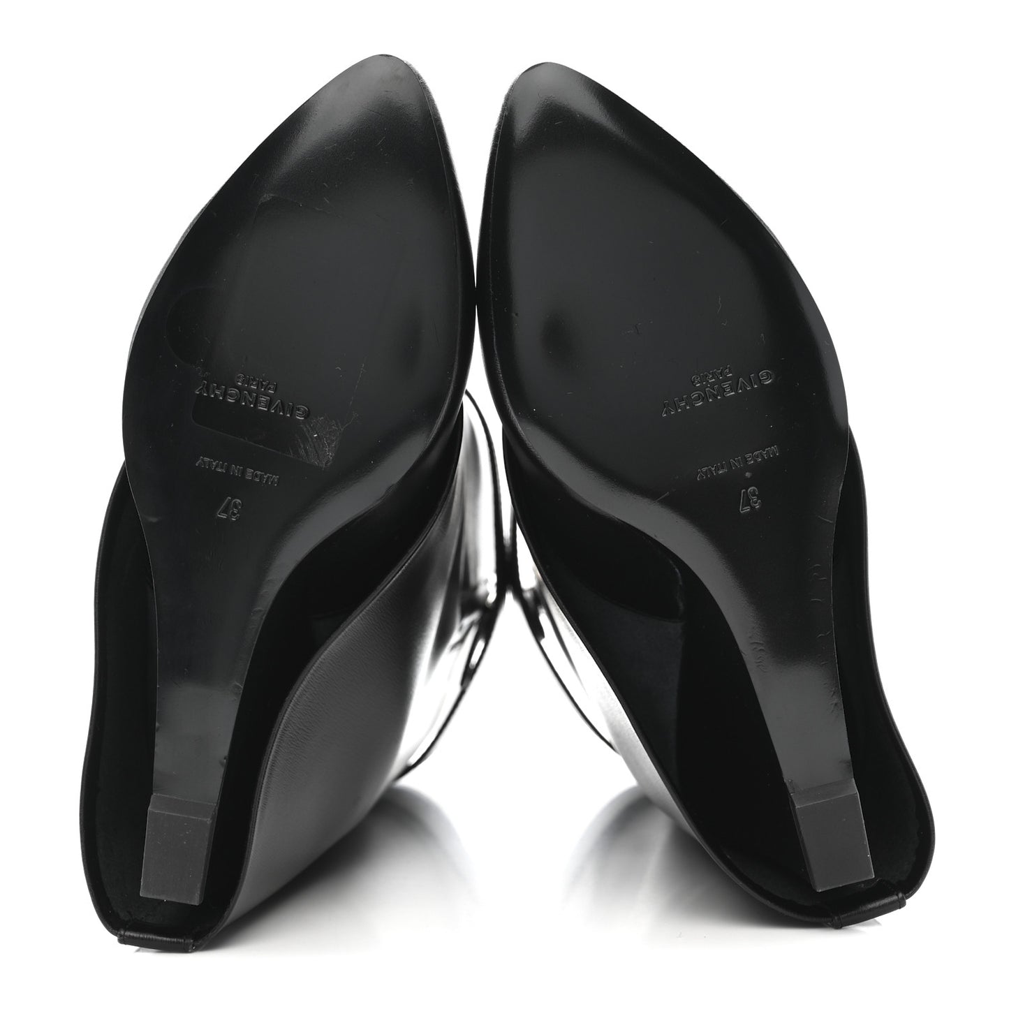 Calfskin Shark Lock Ankle Boots 37 Black